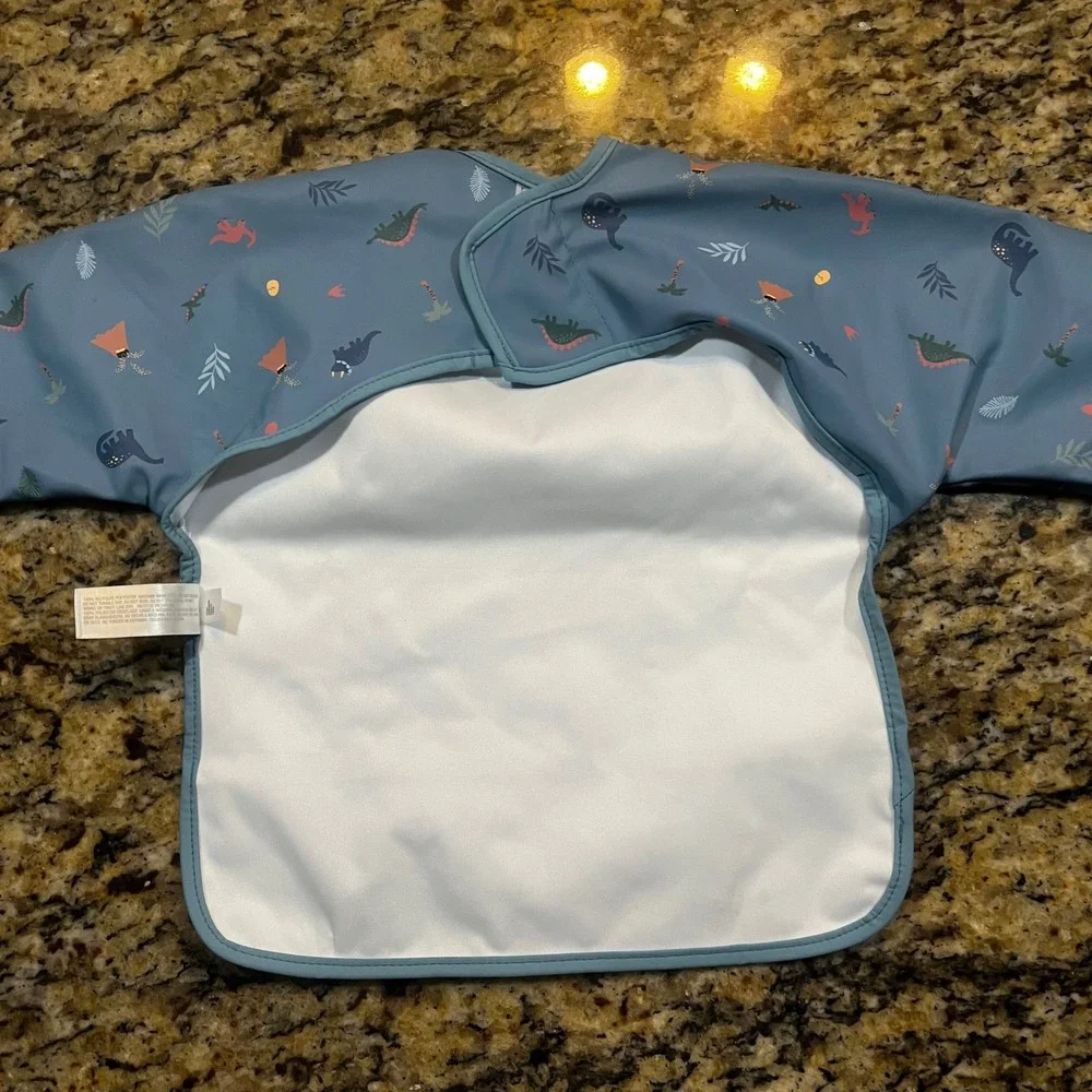 Cloud‎ Island Dinosaur Long Sleeve Bib Smock Blue 6M+ Waterproof Pocket